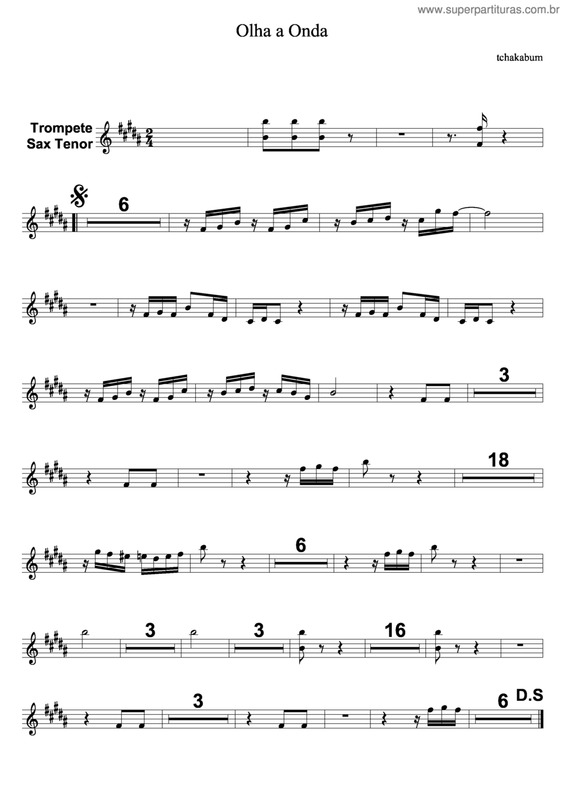 Partitura da música Olha A Onda