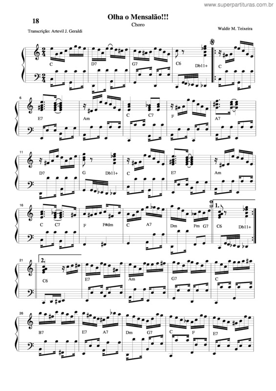 Partitura da música Olha O Mensalão