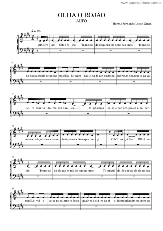Partitura da música Olha O Rojão – Alto