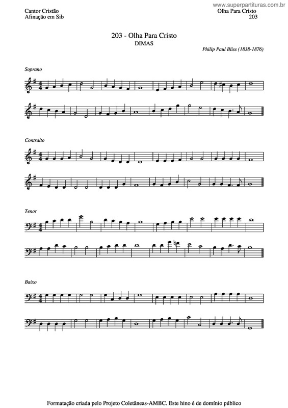 Partitura da música Olha Para Cristo v.3