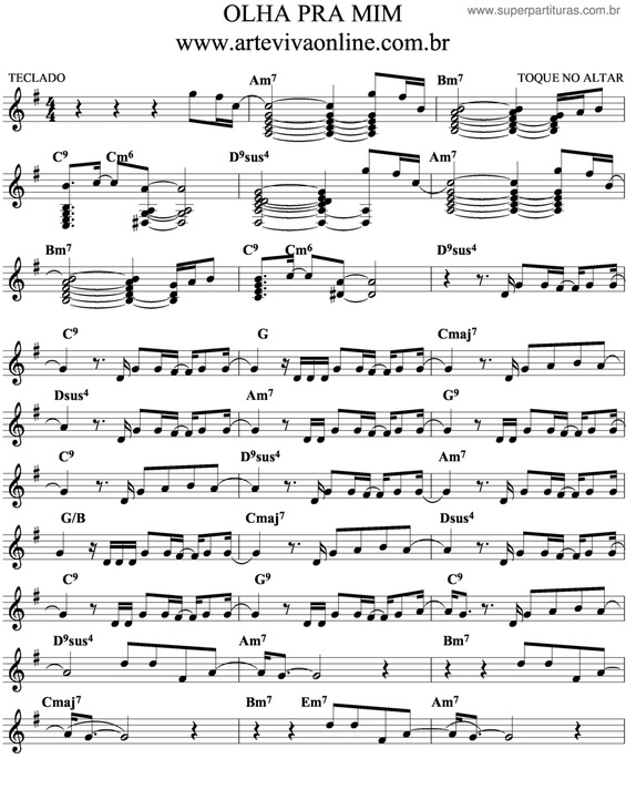 Partitura da música Olha Pra Mim v.2