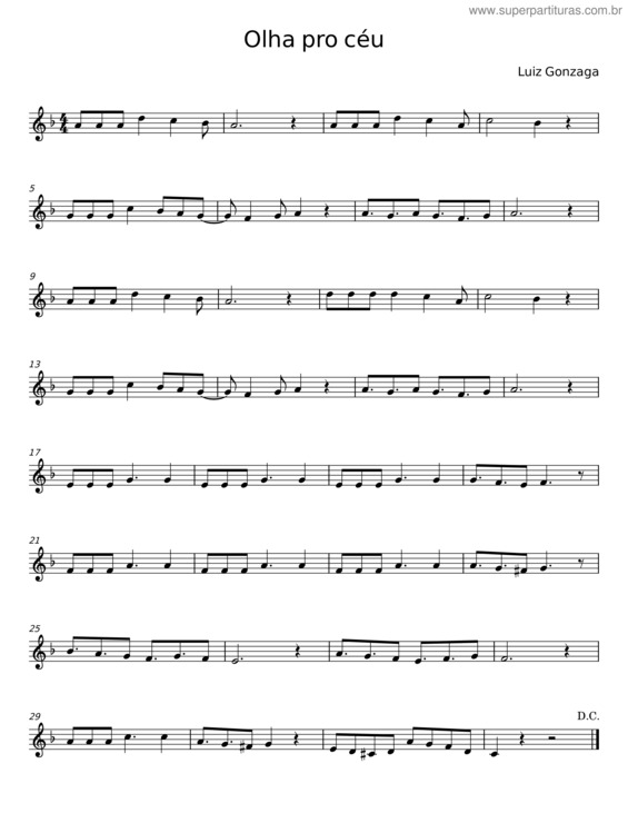 Partitura da música Olha Pro Céu v.13