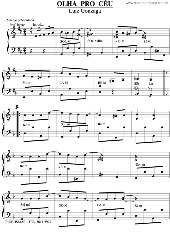 Partitura da música Olha Pro Céu v.3