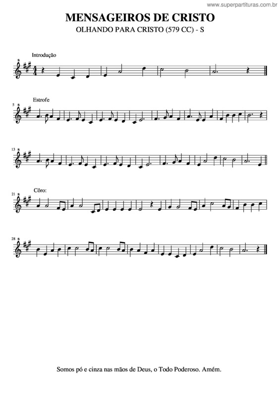 Partitura da música Olhando Para Cristo – Soprano