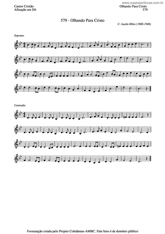 Partitura da música Olhando Para Cristo v.3