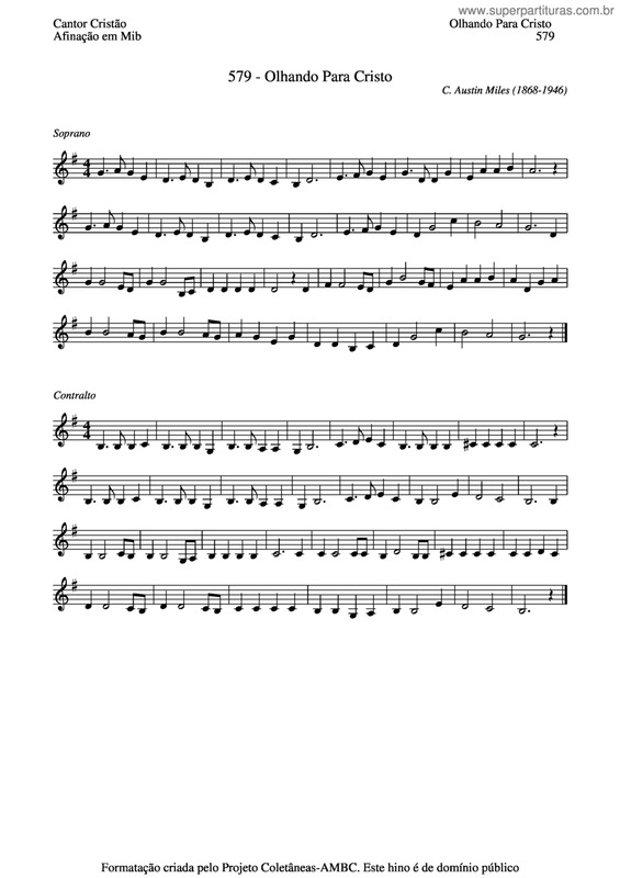 Partitura da música Olhando Para Cristo v.5