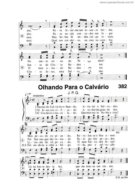 Partitura da música Olhando Para O Calvário