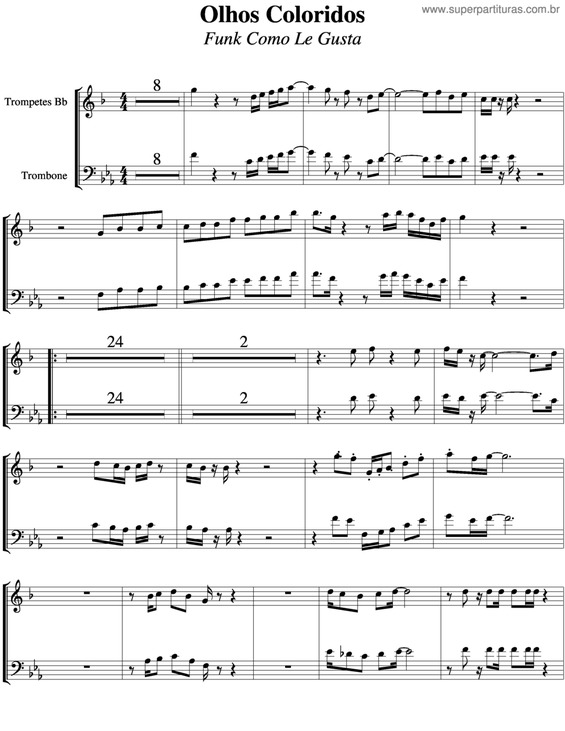 Partitura da música Olhos Coloridos