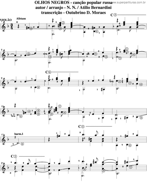 Partitura da música Olhos Negros v.11