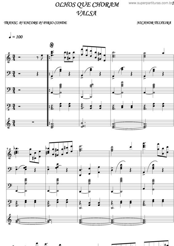 Partitura da música Olhos Que Choram v.2