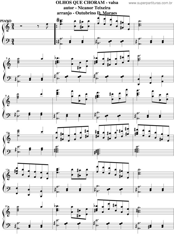 Partitura da música Olhos Que Choram v.3