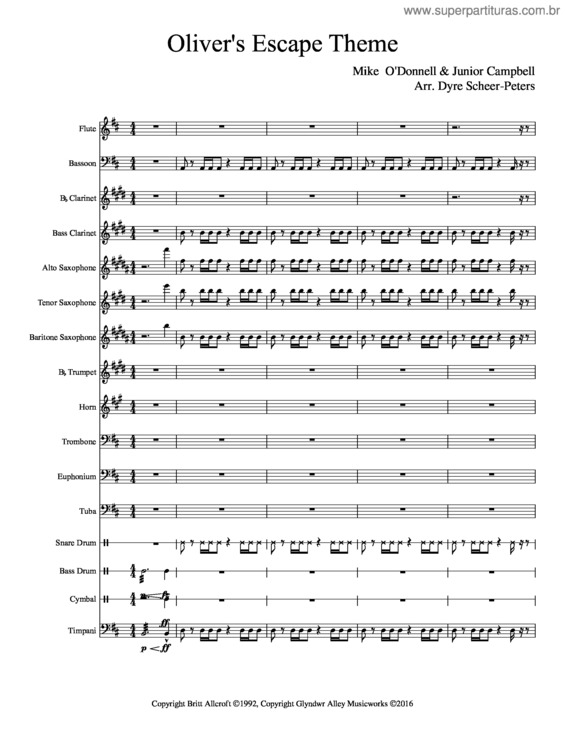 Partitura da música Oliver`S Escape Theme