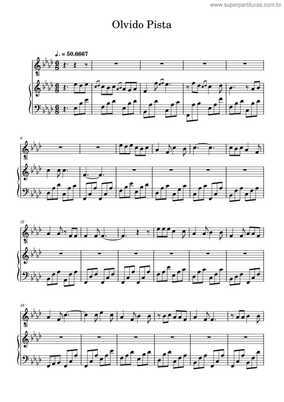 Partitura da música Olvido Octavio Paz Pista.Mscx