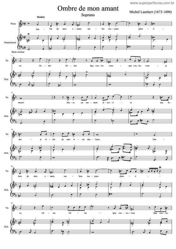 Partitura da música Ombre De Mon Amant