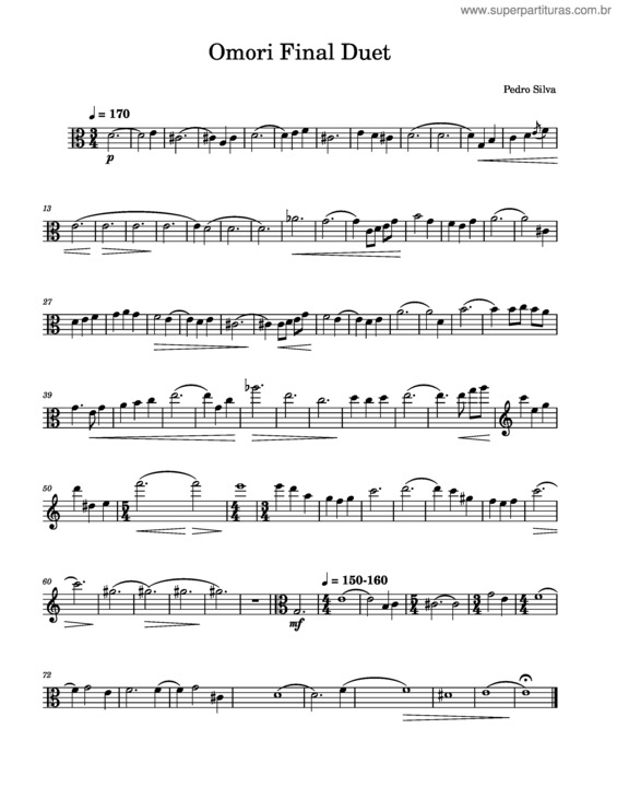 Partitura da música Omori Duet – Pedro Silva Omori Final Duet Viola