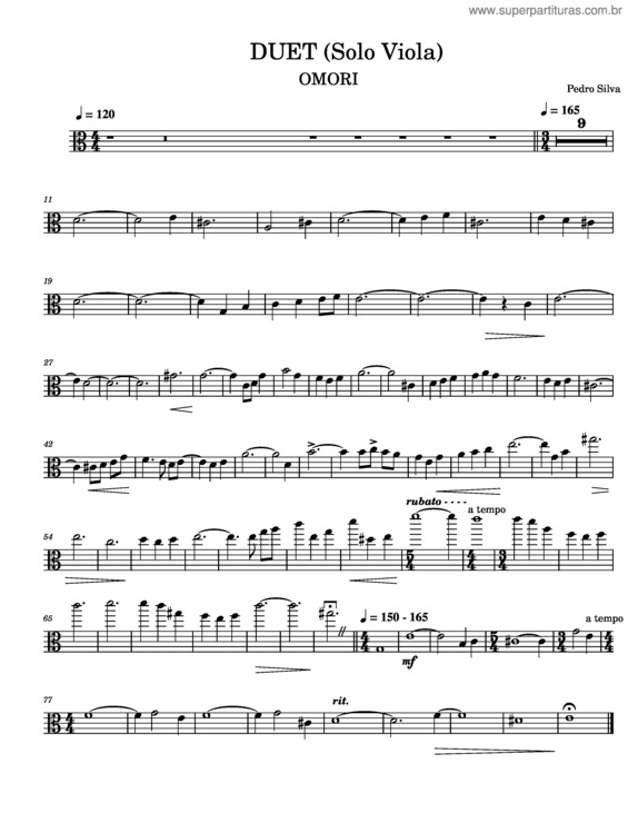 Partitura da música Omori Duet For Viola