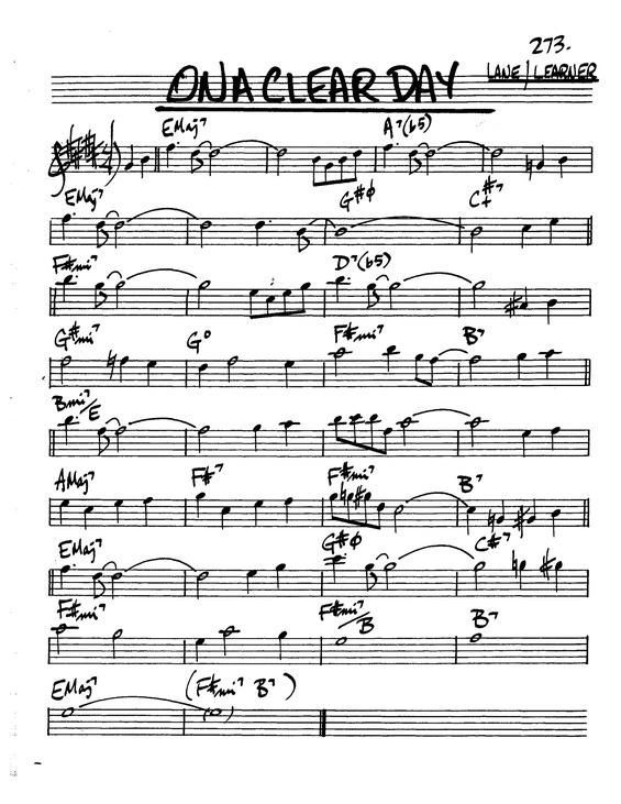 Partitura da música Ona Clear Day