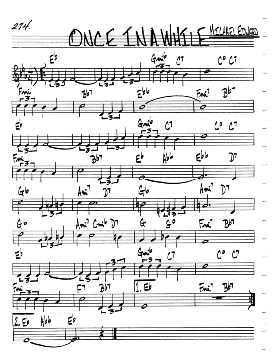 Partitura da música Once In A While v.6