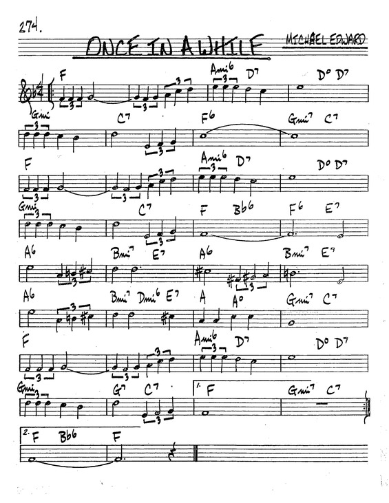 Partitura da música Once In A While v.8