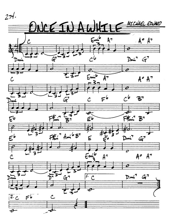 Partitura da música Once In A While