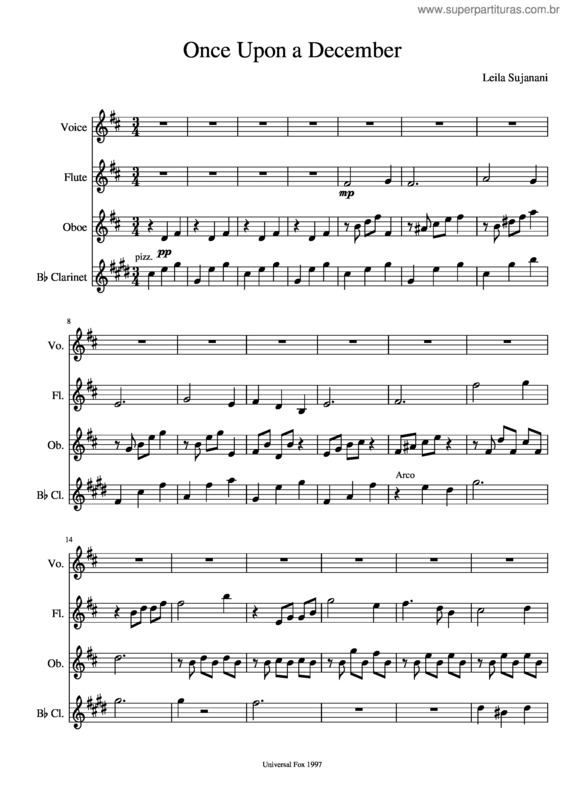 Partitura da música Once Upon A December