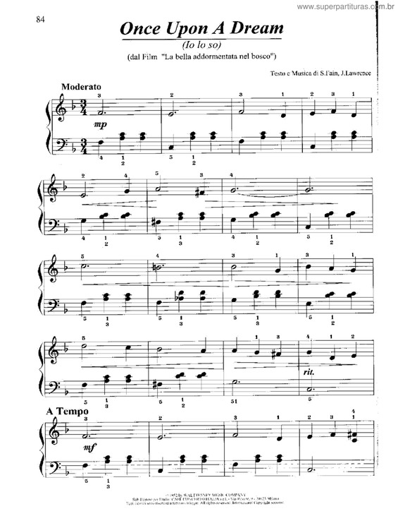 Partitura da música Once Upon A Dream v.2