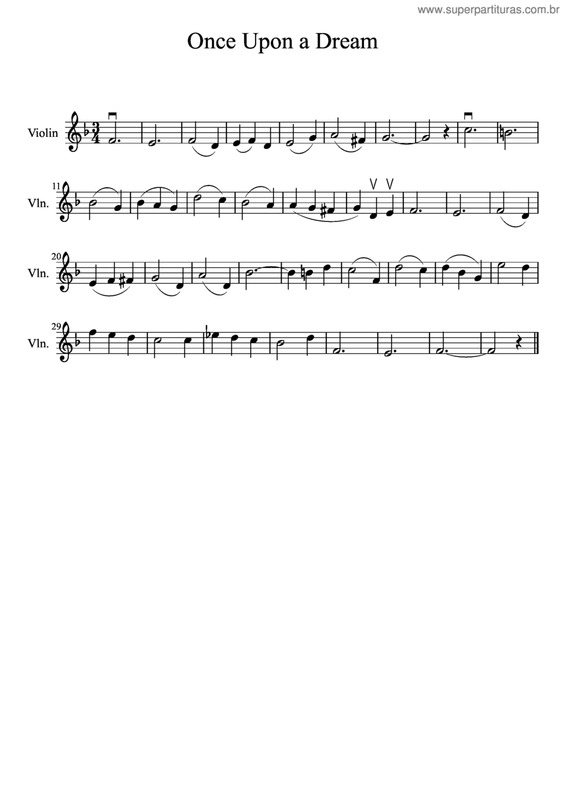 Partitura da música Once Upon A Dream v.3