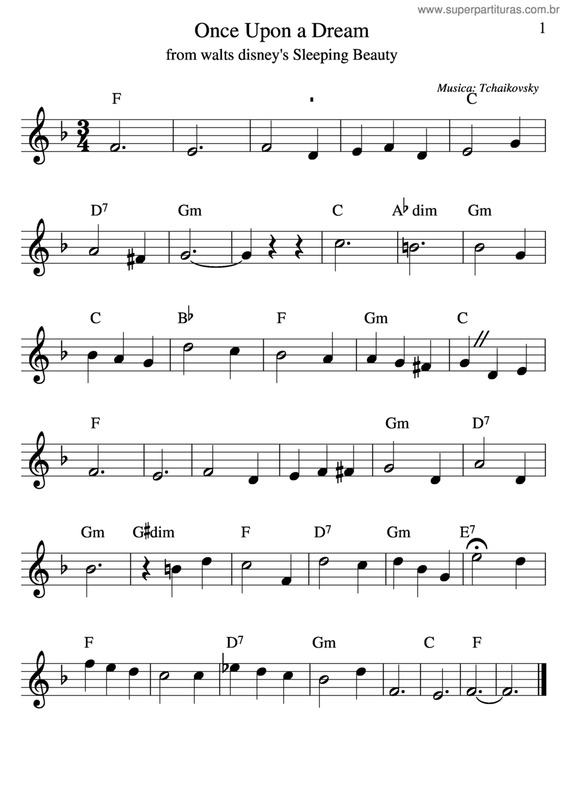Partitura da música Once Upon A Dream v.4