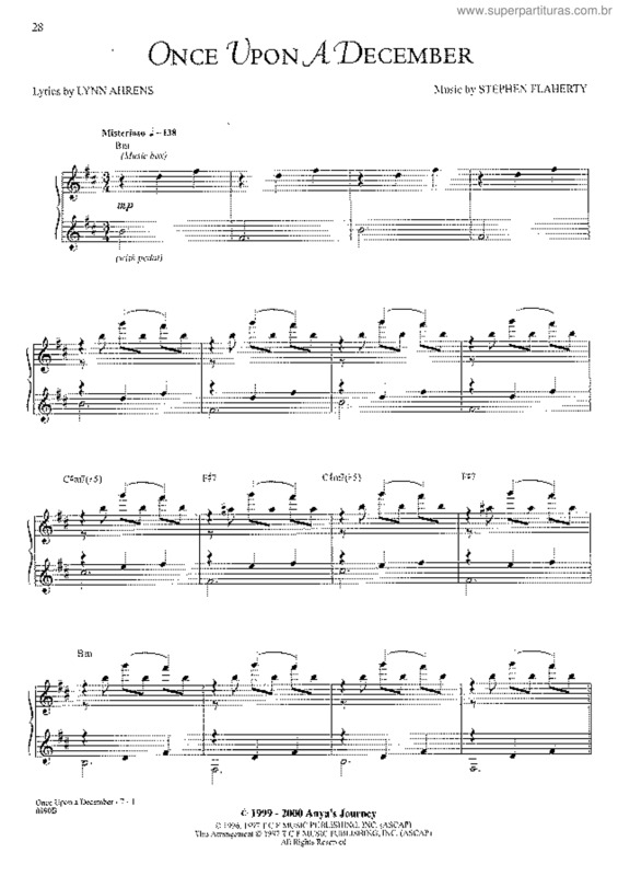 Partitura da música Once Upon December