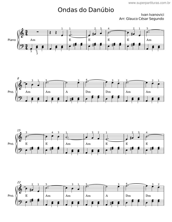 Partitura da música Ondas Do Danúbio v.5