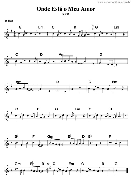 Partitura da música Onde Está Meu Amor v.3