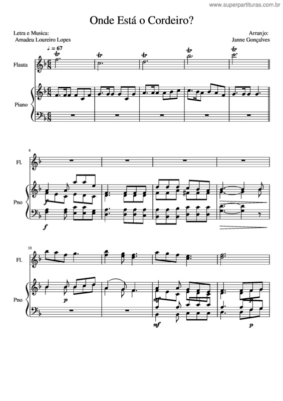 Partitura da música Onde Está O Cordeiro?