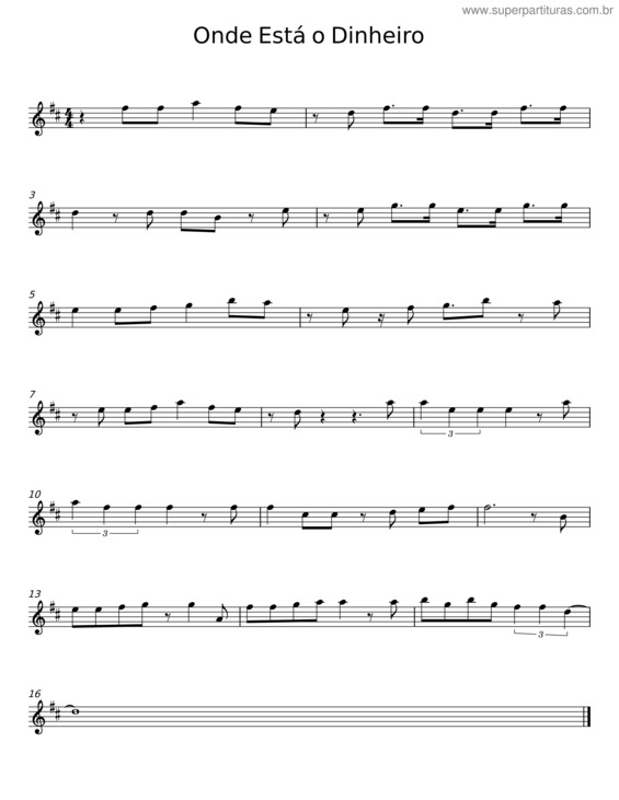 Partitura da música Onde Está O Dinheiro