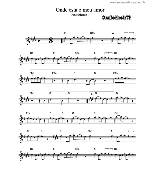 Partitura da música Onde Está O Meu Amor