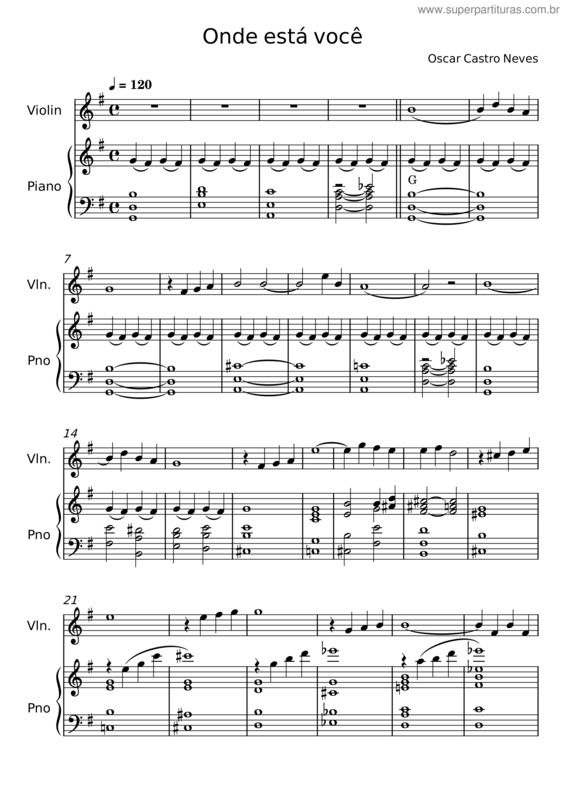 Partitura da música Onde Está Você v.4
