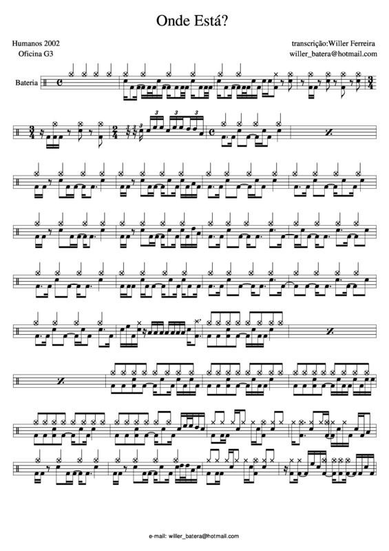 Partitura da música Onde Está