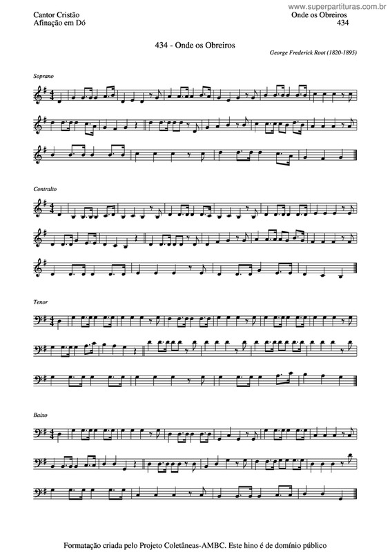 Partitura da música Onde Os Obreiros v.2