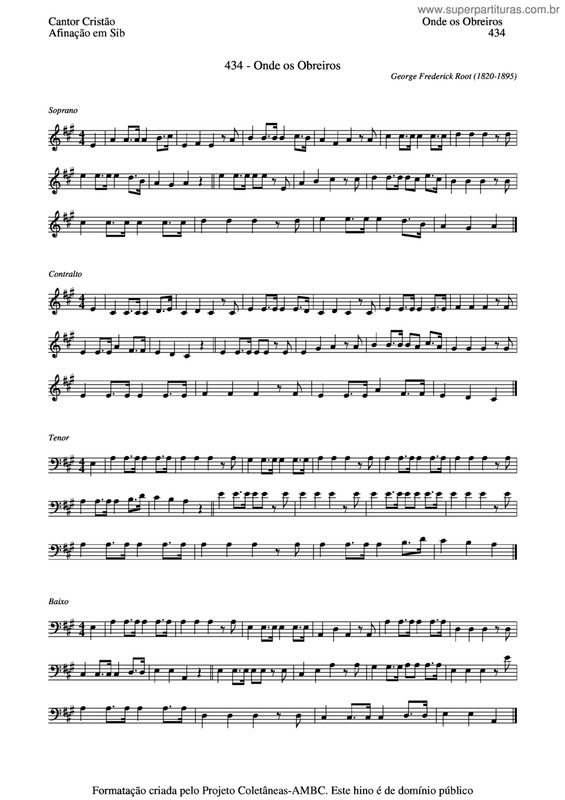 Partitura da música Onde Os Obreiros v.3