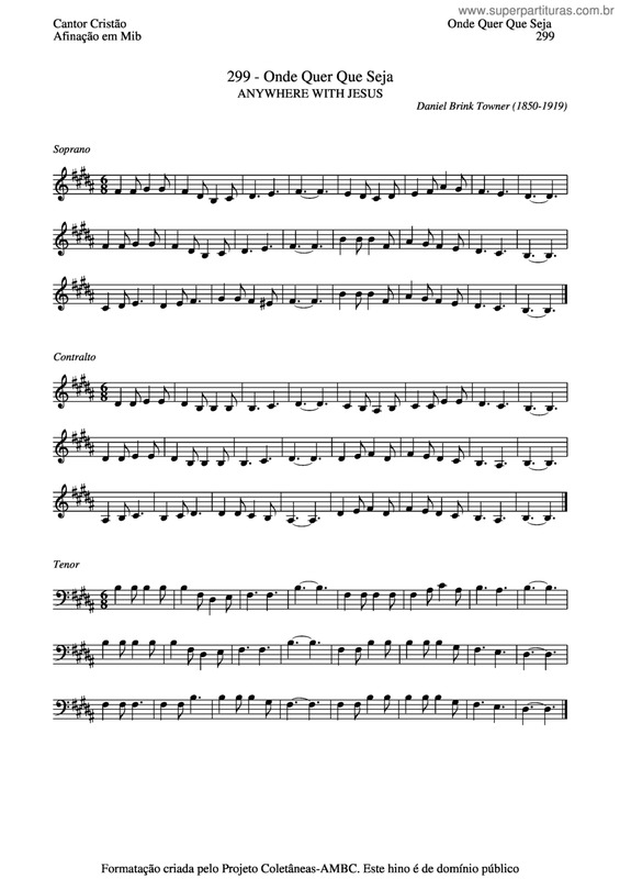 Partitura da música Onde Quer Que Seja v.6