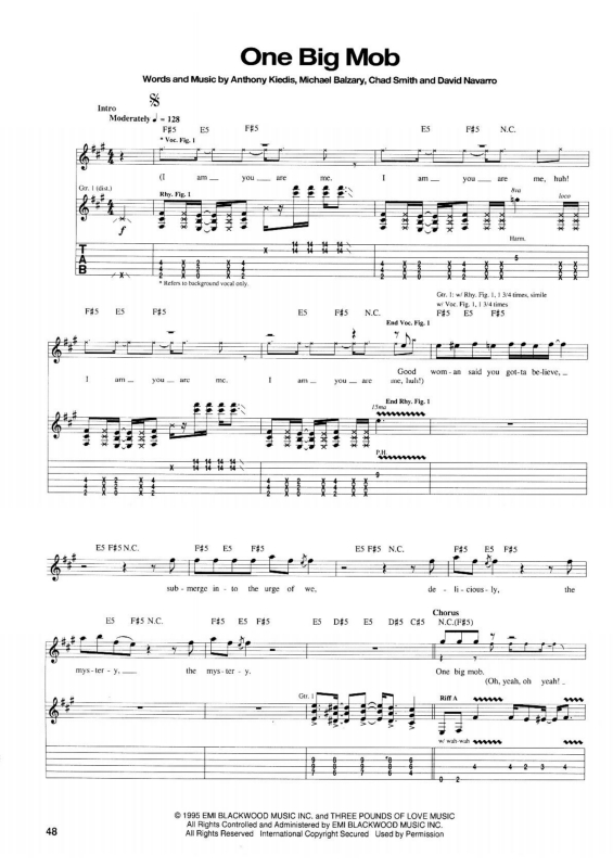 Partitura da música One Big Mob