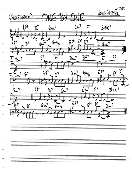 Partitura da música One By One v.5