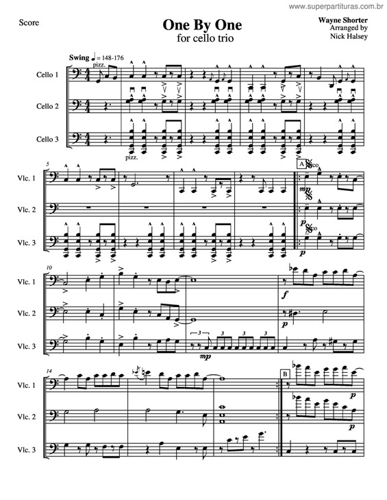 Partitura da música One By One