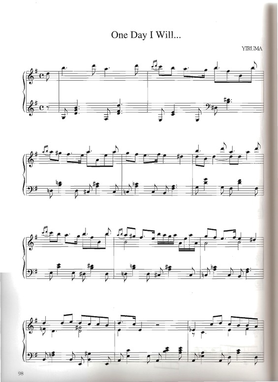 Partitura da música One Day I Will