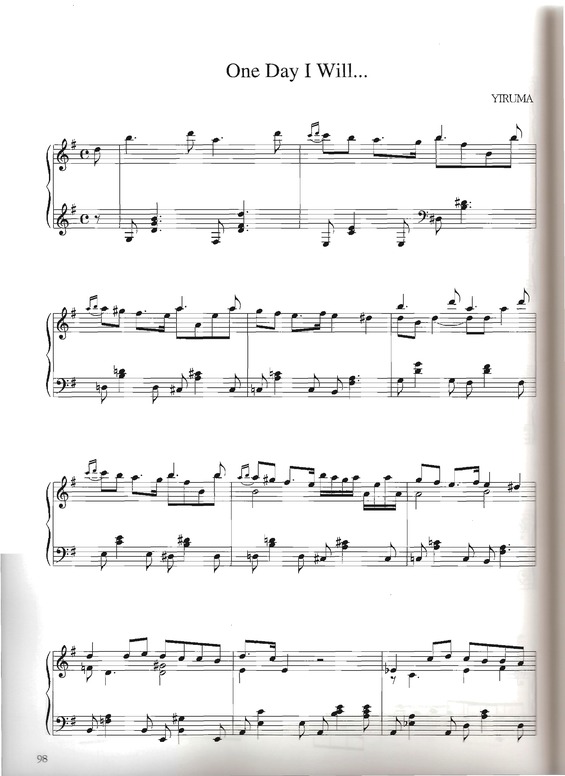 Partitura da música One Day I Will