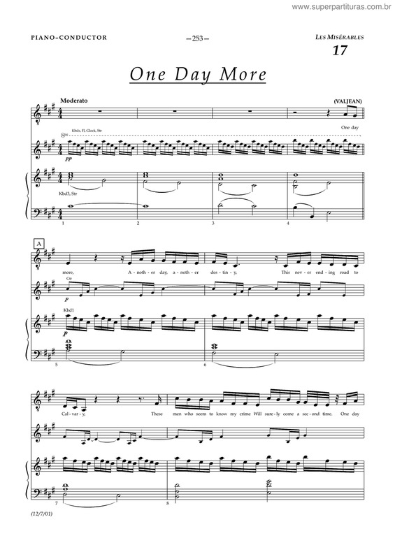 Partitura da música One day more