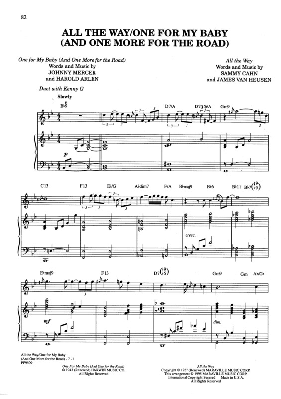 Partitura da música One For My Baby v.2