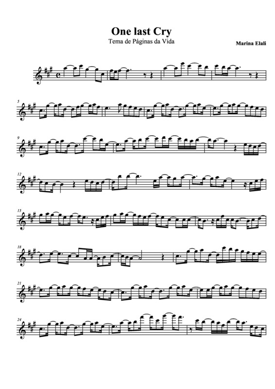 Partitura da música One Last Cry v.4