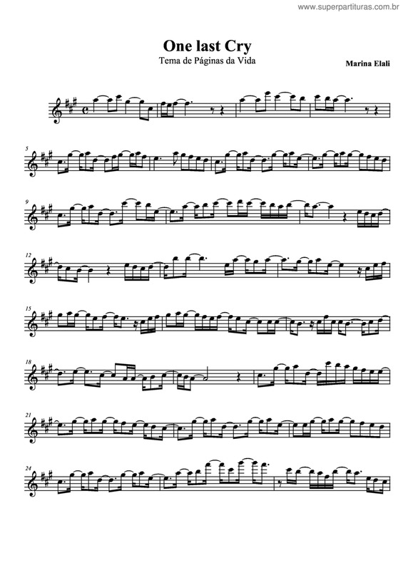 Partitura da música One Last Cry v.5