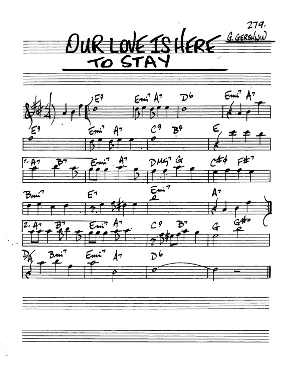 Partitura da música One Love Is Her To Stay