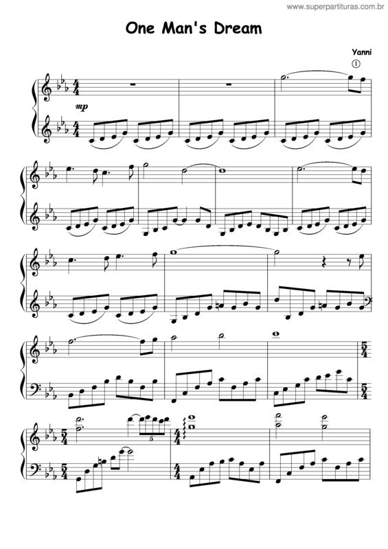 Partitura da música One Man`s Dream v.2